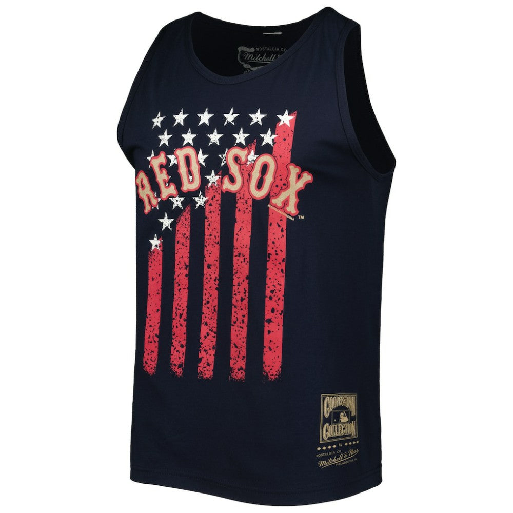 Boston Red Sox Cooperstown Collection Stars and Stripes Tank Top Navy | Mitchell & Ness