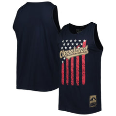 Cleveland Guardians Cooperstown Collection Stars and Stripes Tank Top Navy | Mitchell & Ness