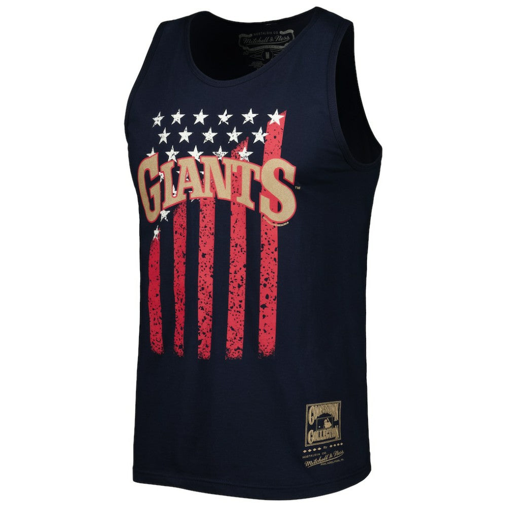 San Francisco Giants Cooperstown Collection Stars and Stripes Tank Top Navy | Mitchell & Ness