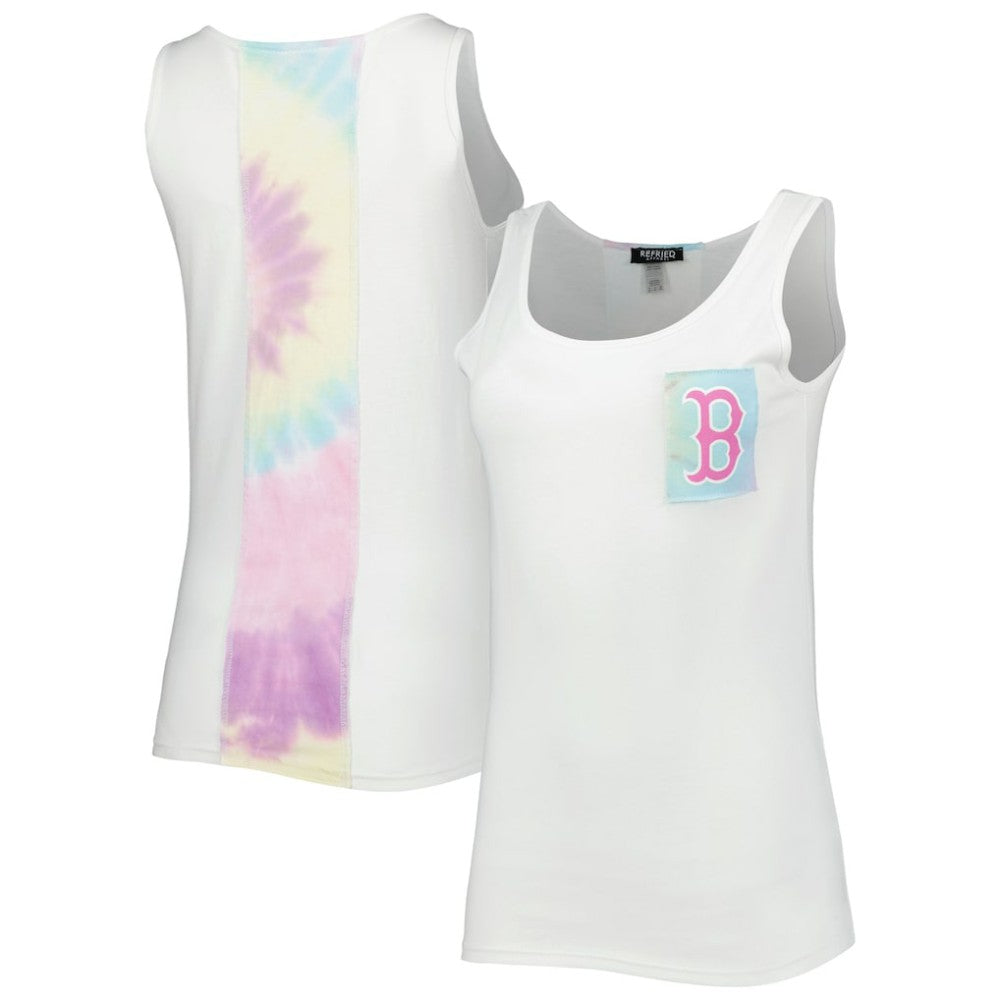 Boston Red Sox Refried Apparel Women's Tie-Dye Tank Top White