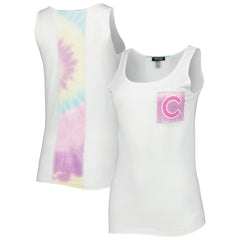 Chicago Cubs Refried Apparel Women's Tie-Dye Tank Top White