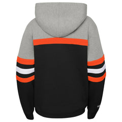 San Francisco Giants Youth Cooperstown Collection Head Coach Pullover Hoodie Heather Gray/Black | Mitchell & Ness
