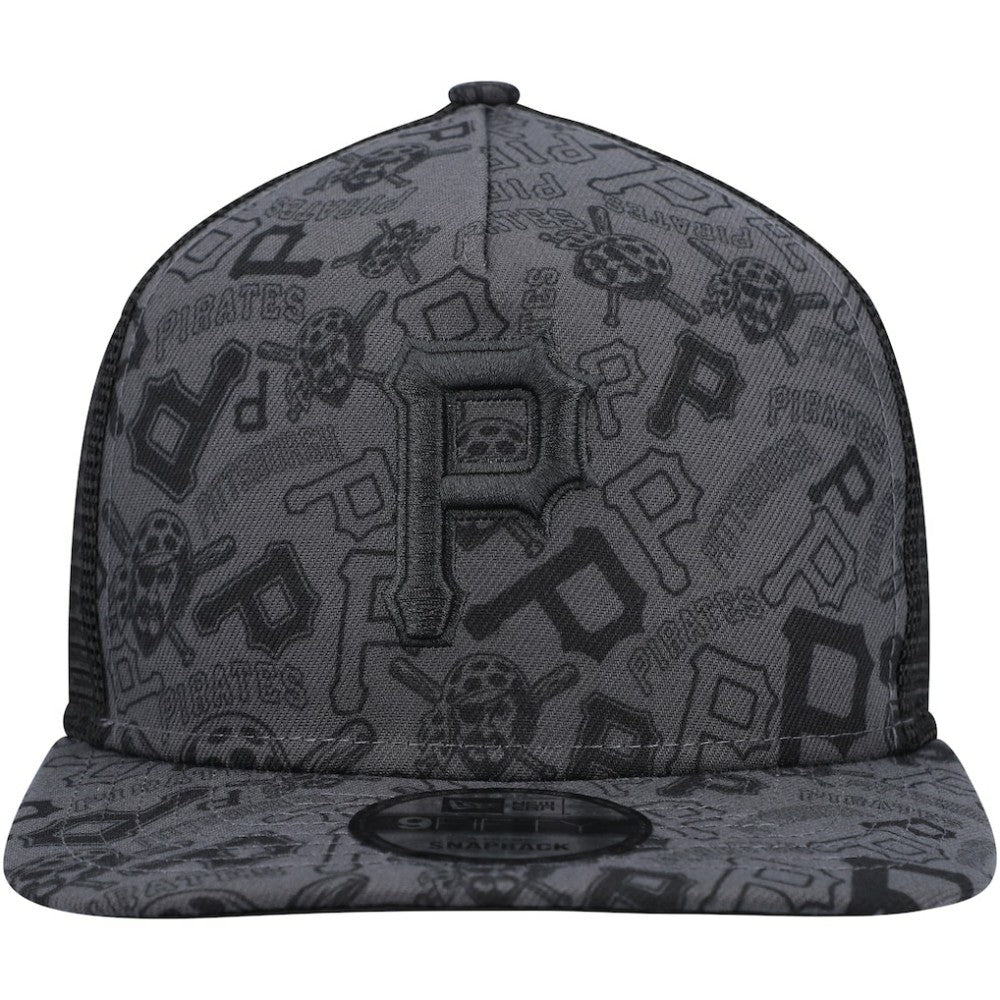 Pittsburgh Pirates Repeat A-Frame 9FIFTY Trucker Snapback Hat Black | New Era