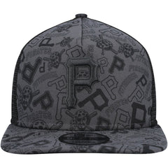 Pittsburgh Pirates Repeat A-Frame 9FIFTY Trucker Snapback Hat Black | New Era