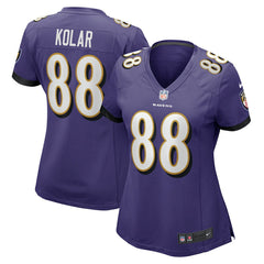 Charlie Kolar Baltimore Ravens Women's Player Game Jersey - Purple
