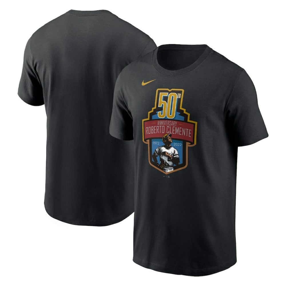 Roberto Clemente Pittsburgh Pirates 50th Anniversary Commemorative T-Shirt Black | Nike