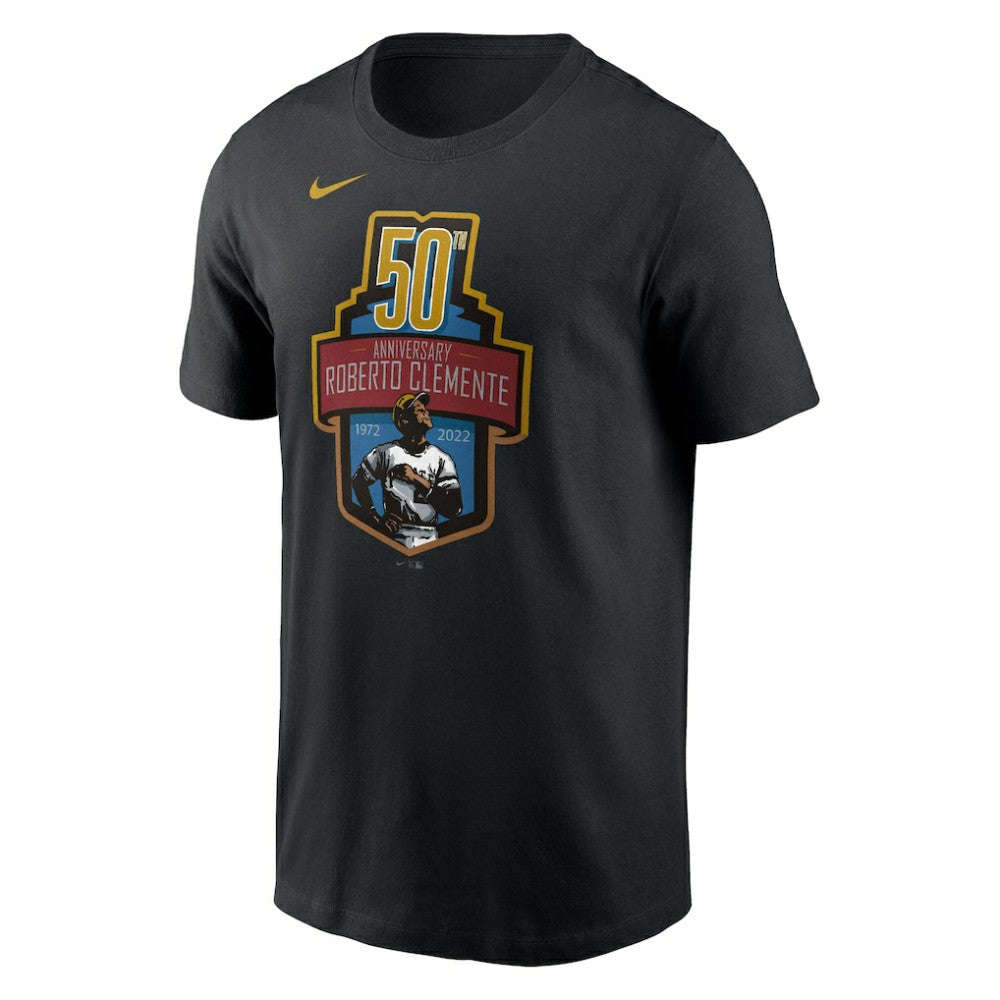 Roberto Clemente Pittsburgh Pirates 50th Anniversary Commemorative T-Shirt Black | Nike