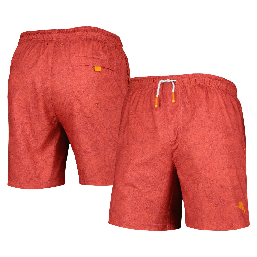 Los Angeles Angels Tommy Bahama Naples Layered Leaves Swim Trunks Red