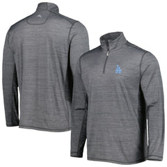Los Angeles Dodgers Tommy Bahama Delray IslandZone Half-Zip Top Gray