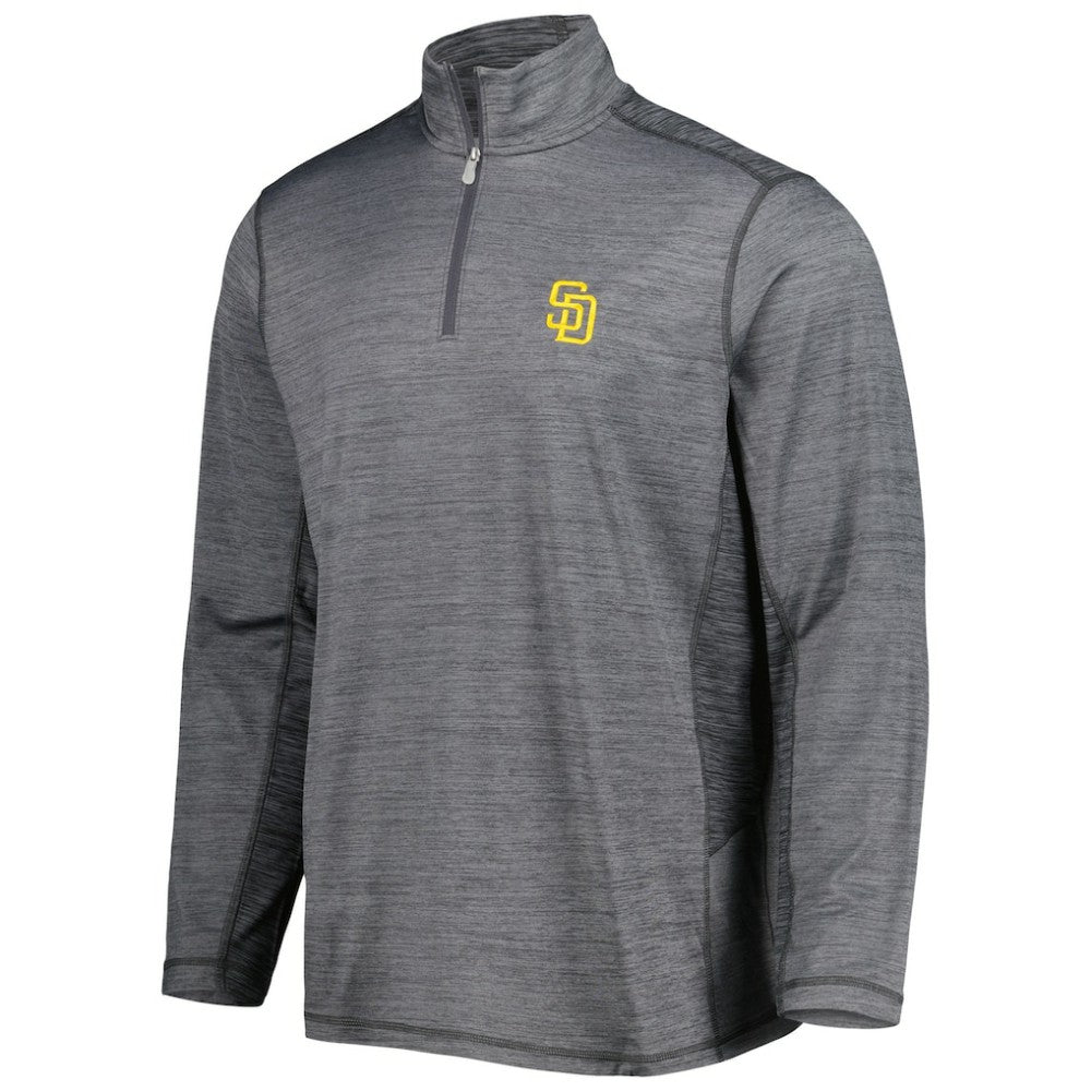 San Diego Padres Tommy Bahama Delray IslandZone Half-Zip Top Gray