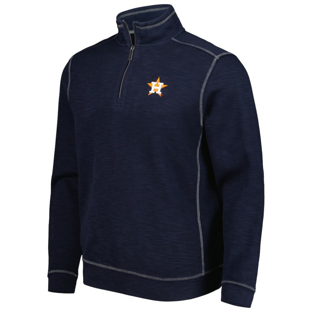 Houston Astros Tommy Bahama Tobago Bay Tri-Blend Quarter-Zip Sweatshirt Blue