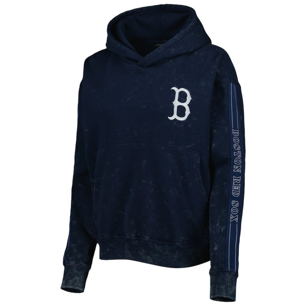 Boston Red Sox The Wild Collective Women's Marble Pullover Hoodie Navy