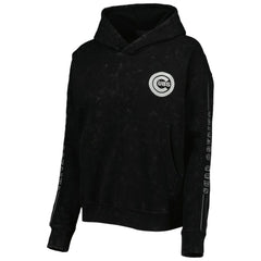 Chicago Cubs The Wild Collective Women's Marble Pullover Hoodie Black