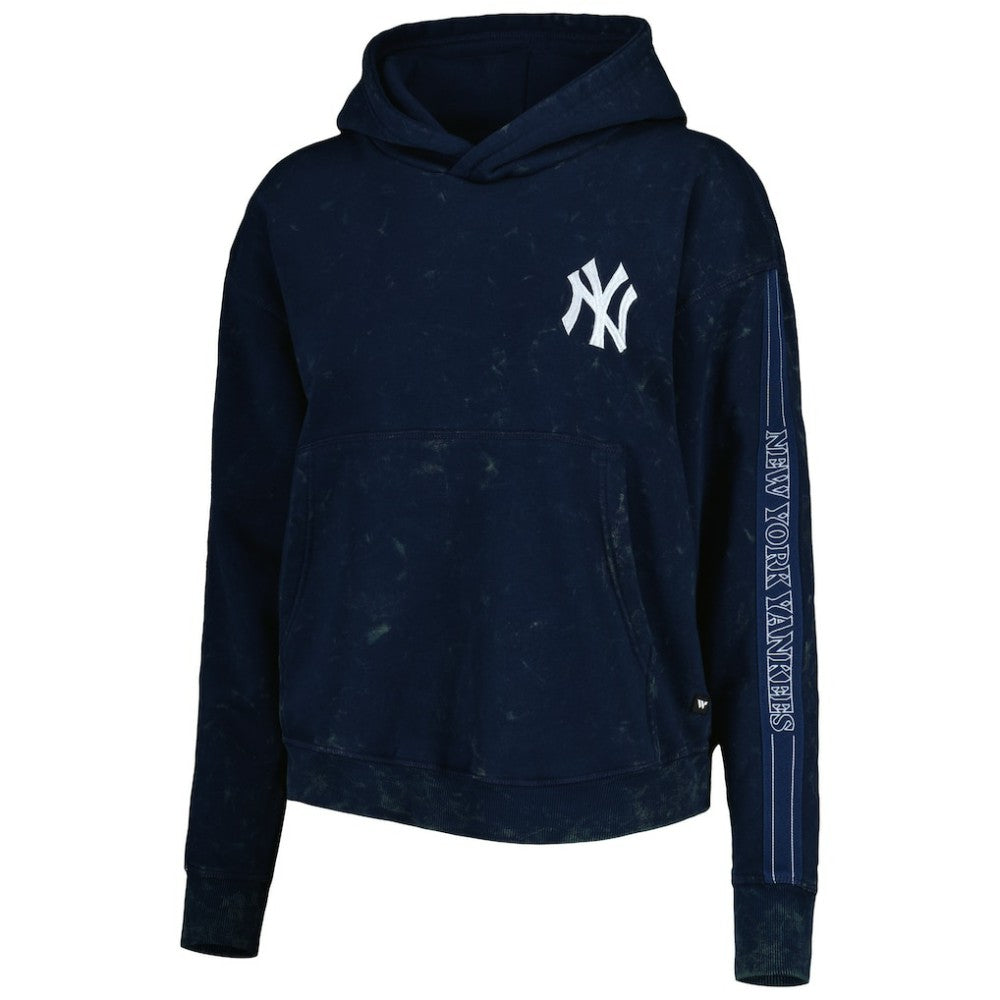 New York Yankees The Wild Collective Women's Marble Pullover Hoodie Navy