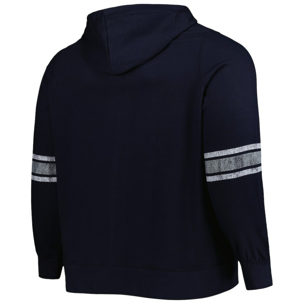 Boston Red Sox Women's Plus Size Front Logo Full-Zip Hoodie Navy/Heather Gray