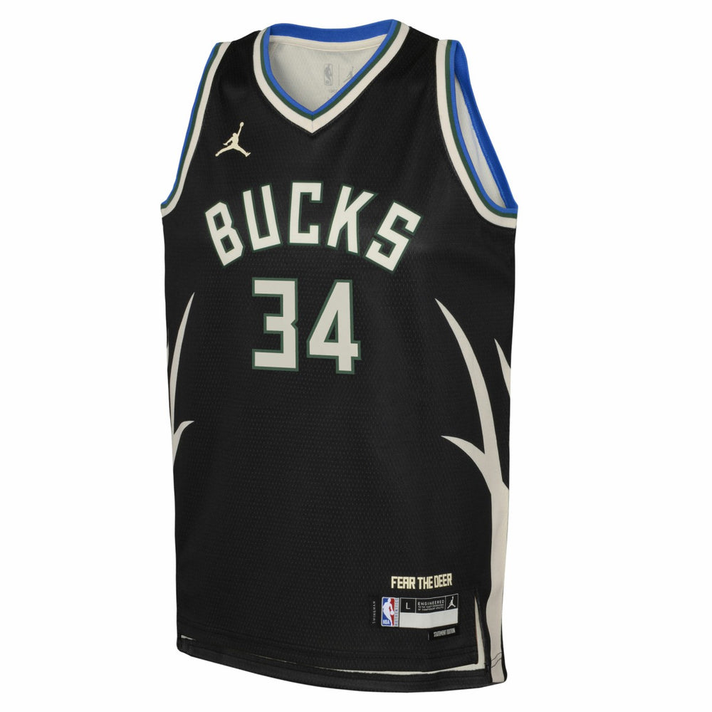Giannis Antetokounmpo Milwaukee Bucks Jordan Brand Youth Swingman Jersey - Statement Edition - Black discount