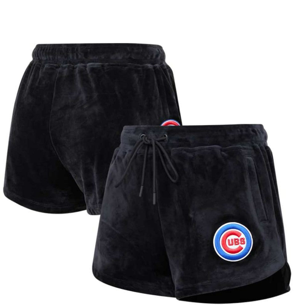 Chicago Cubs Pro Standard Women's Classic Velour Lounge Shorts Black