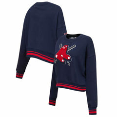 Boston Red Sox Pro Standard Women's Mash Up Pullover Sweatshirt Navy