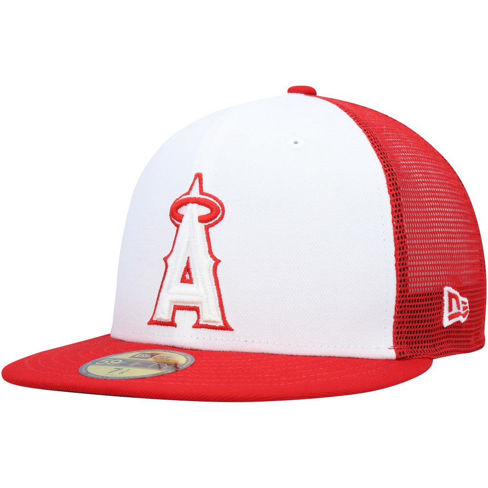 Los Angeles Angels 2023 On-Field Batting Practice 59FIFTY Fitted Hat White/Red | New Era