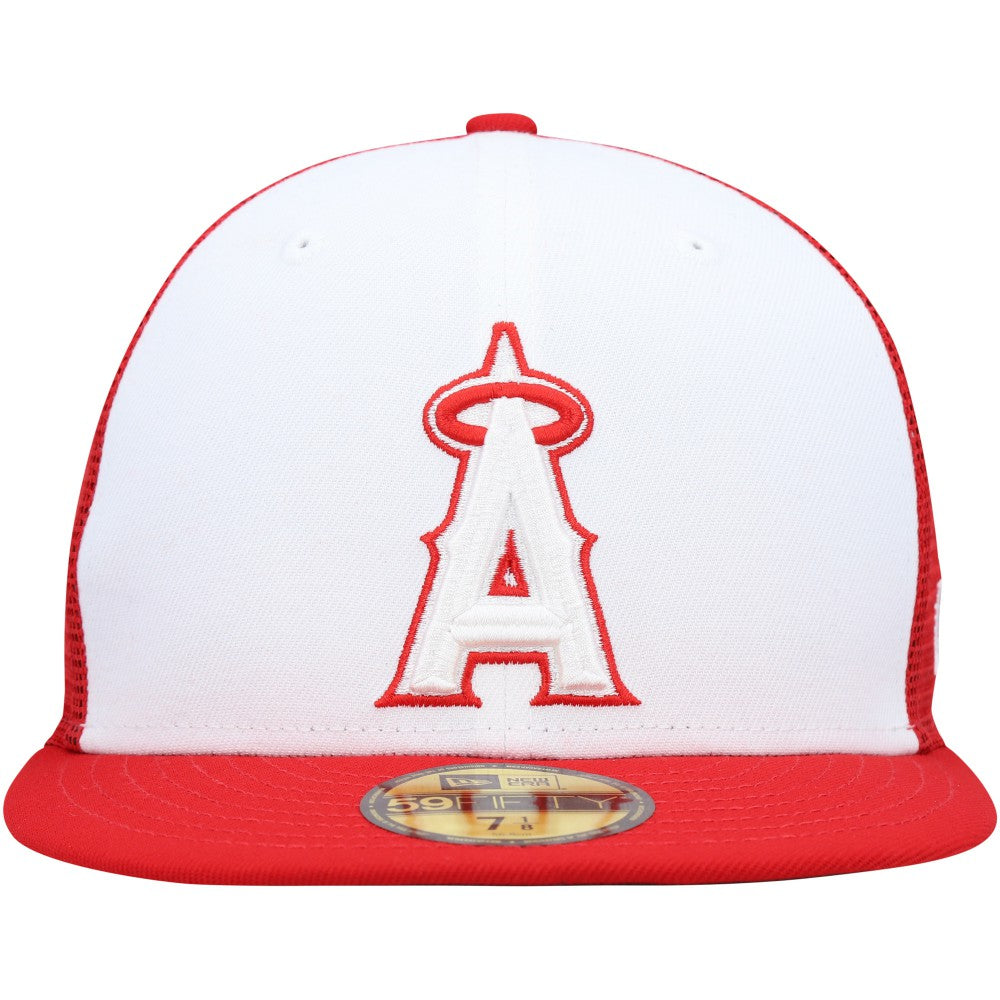 Los Angeles Angels 2023 On-Field Batting Practice 59FIFTY Fitted Hat White/Red | New Era