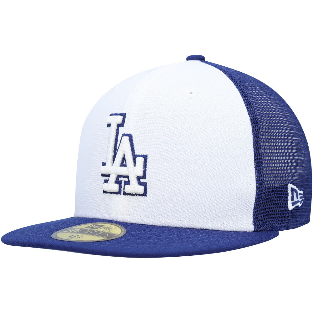 Los Angeles Dodgers 2023 On-Field Batting Practice 59FIFTY Fitted Hat White/Royal | New Era