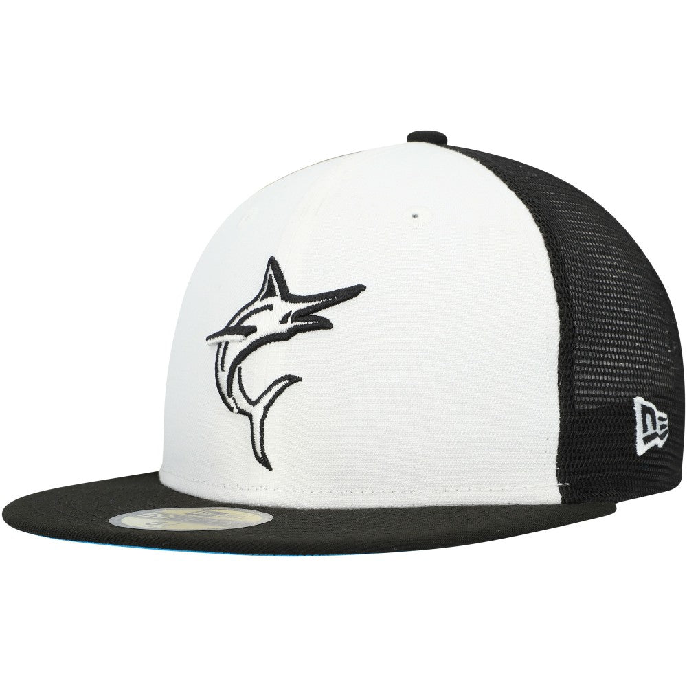 Miami Marlins 2023 On-Field Batting Practice 59FIFTY Fitted Hat White/Black | New Era