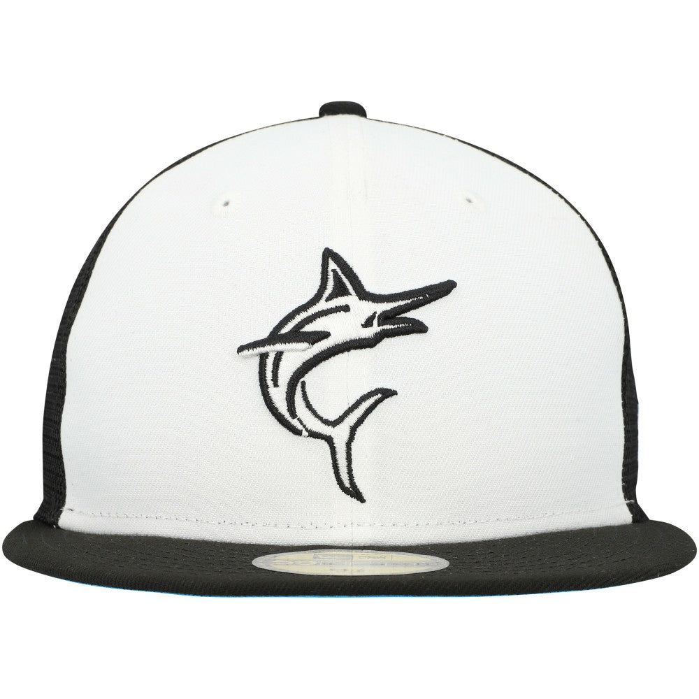 Miami Marlins 2023 On-Field Batting Practice 59FIFTY Fitted Hat White/Black | New Era