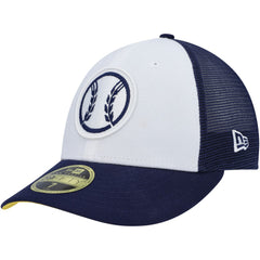 Milwaukee Brewers 2023 On-Field Batting Practice Low Profile 59FIFTY Fitted Hat White/Navy | New Era