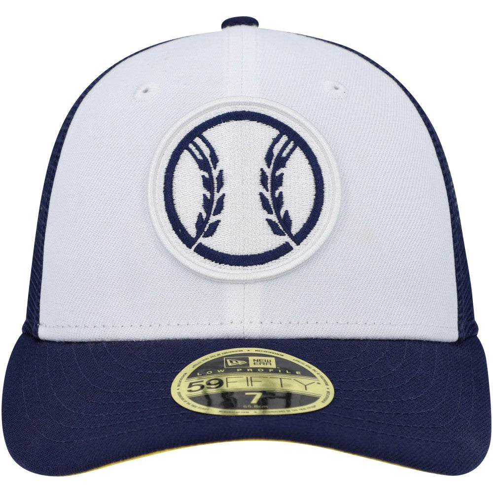 Milwaukee Brewers 2023 On-Field Batting Practice Low Profile 59FIFTY Fitted Hat White/Navy | New Era