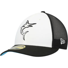 Miami Marlins 2023 On-Field Batting Practice Low Profile 59FIFTY Fitted Hat Black/White | New Era