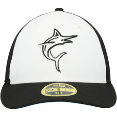 Miami Marlins 2023 On-Field Batting Practice Low Profile 59FIFTY Fitted Hat Black/White | New Era