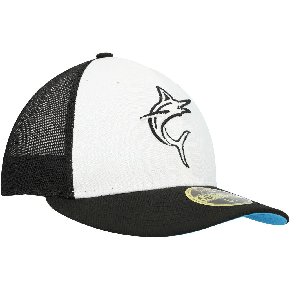 Miami Marlins 2023 On-Field Batting Practice Low Profile 59FIFTY Fitted Hat Black/White | New Era