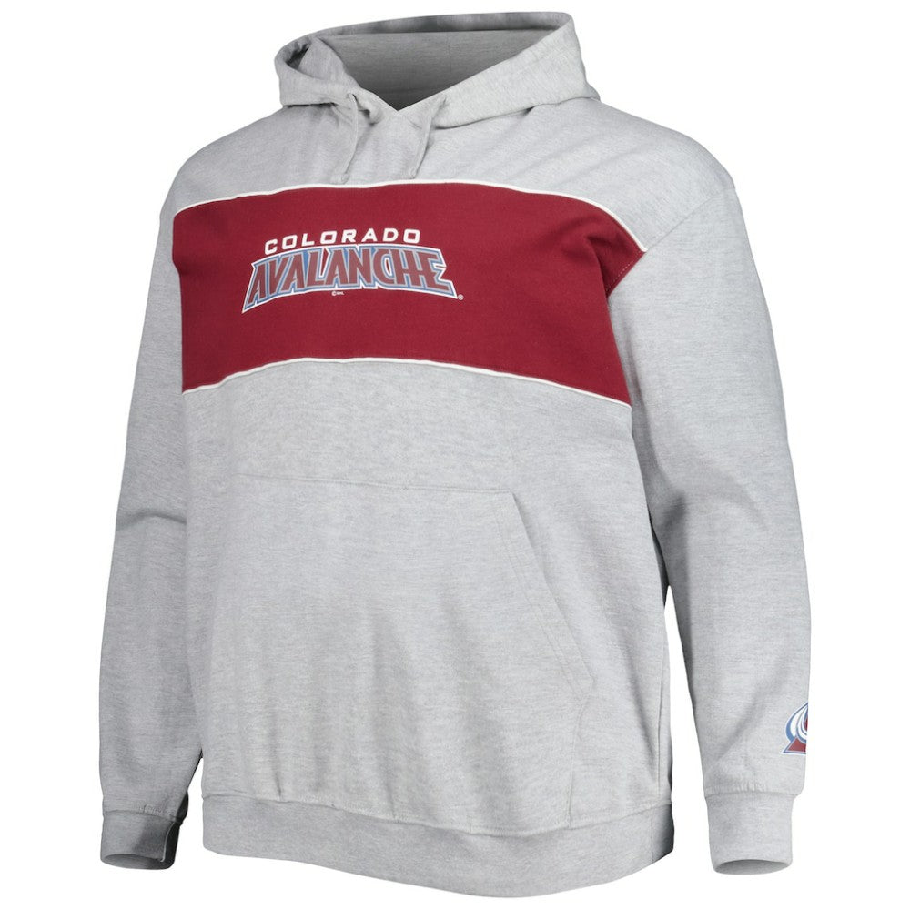 Nathan MacKinnon Colorado Avalanche Big & Tall Player Pullover Hoodie Heather Gray