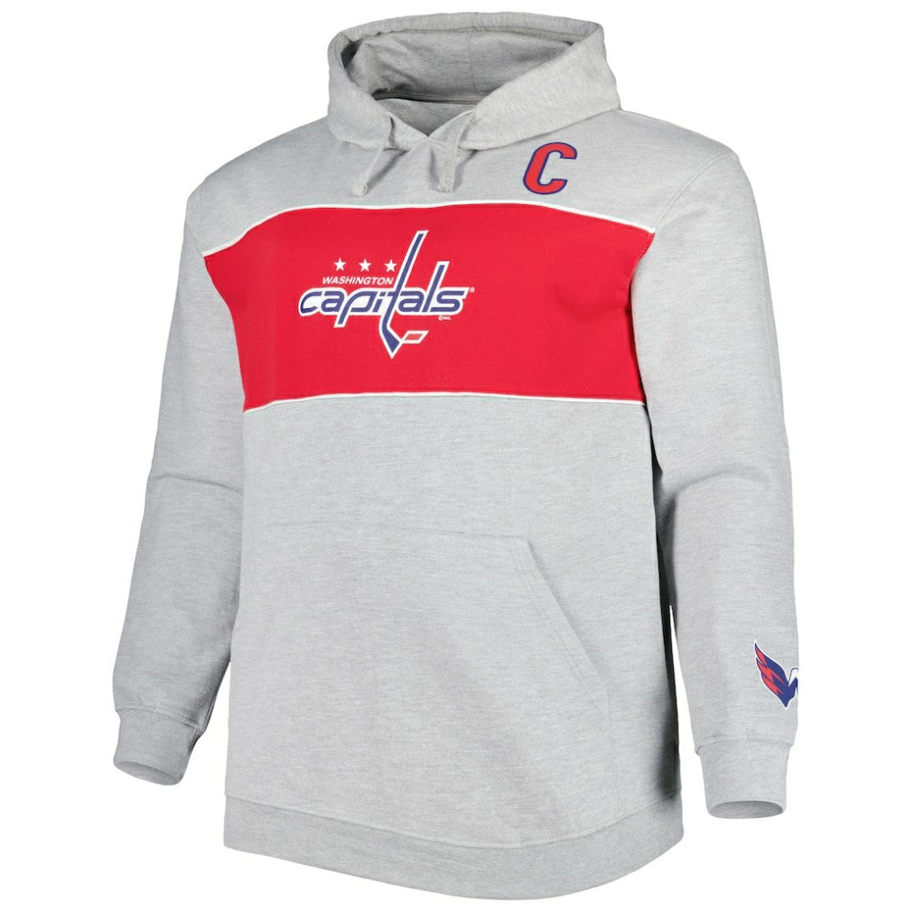 Alexander Ovechkin Washington Capitals Big & Tall Player Pullover Hoodie Heather Gray