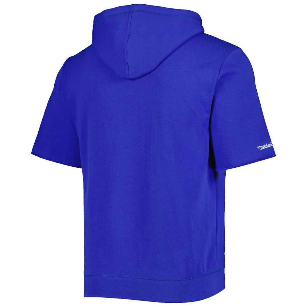 Chicago Cubs Cooperstown Collection Washed Fleece Pullover Short Sleeve Hoodie Royal | Mitchell & Ness