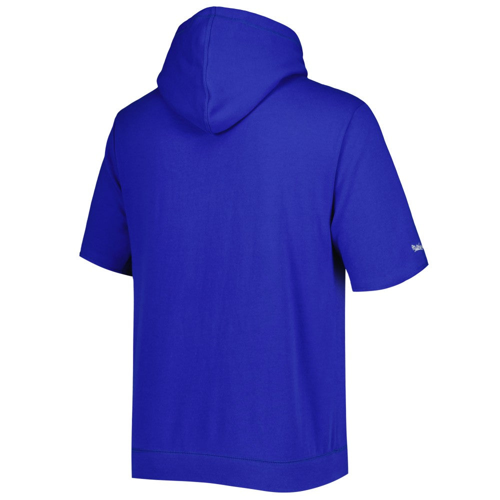 New York Mets Cooperstown Collection Washed Fleece Pullover Short Sleeve Hoodie Royal | Mitchell & Ness