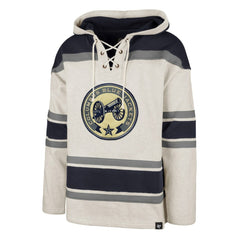Columbus Blue Jackets '47 Rockaway Lace-Up Pullover Hoodie Oatmeal