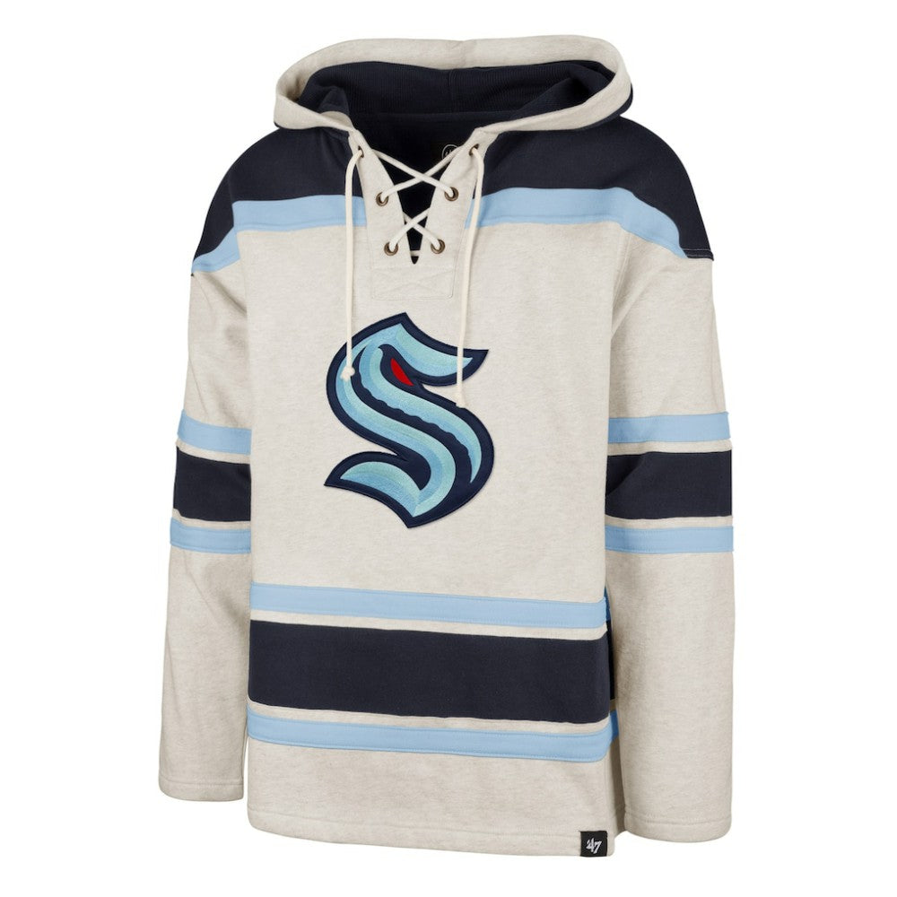 Seattle Kraken '47 Rockaway Lace-Up Pullover Hoodie Oatmeal