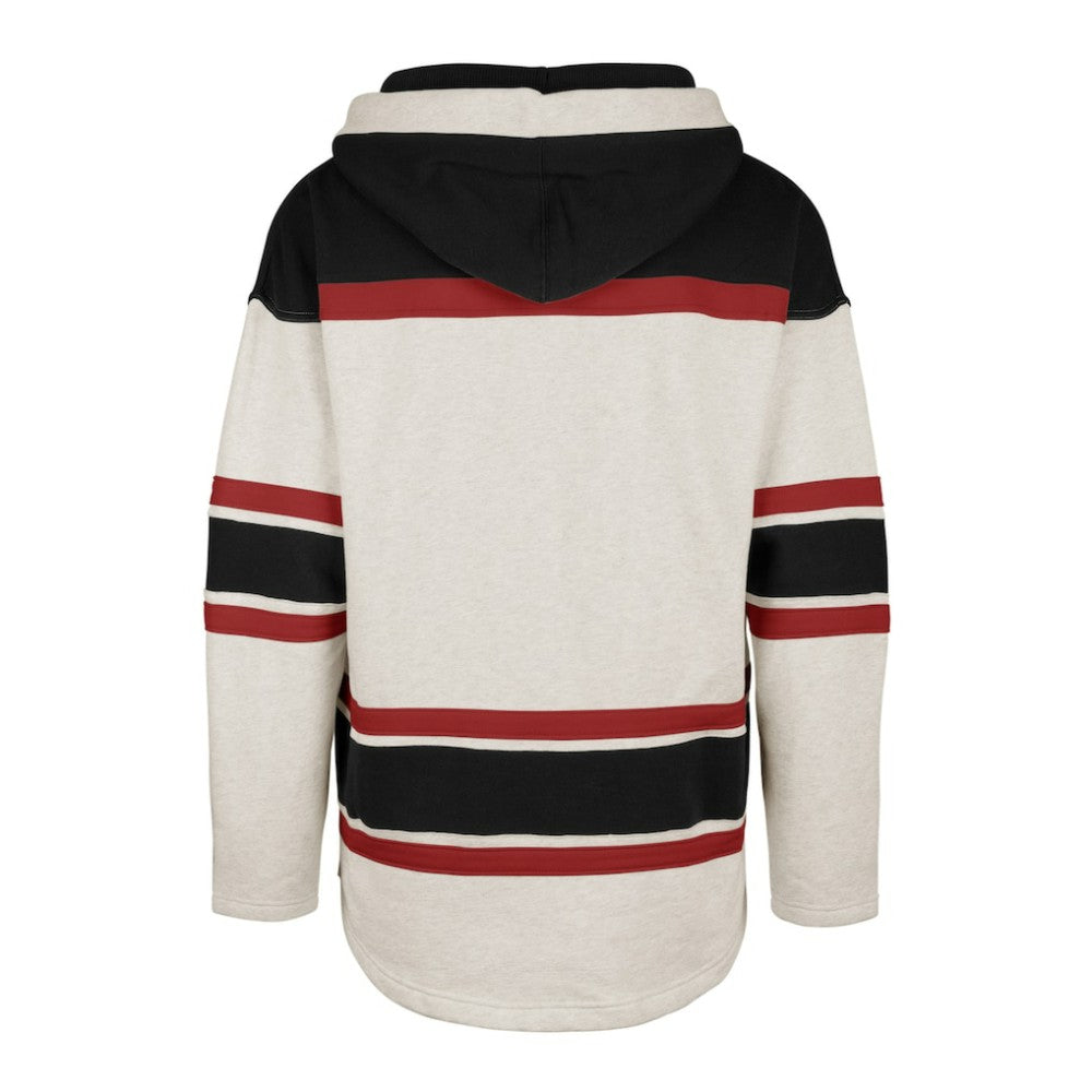 Chicago Blackhawks '47 Rockaway Lace-Up Pullover Hoodie Oatmeal