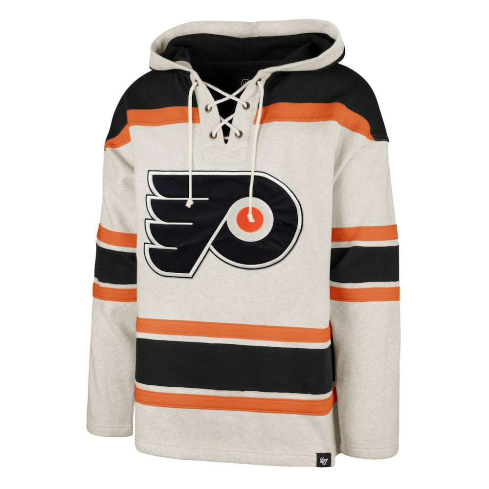 Philadelphia Flyers '47 Rockaway Lace-Up Pullover Hoodie Oatmeal
