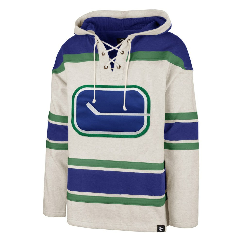 Vancouver Canucks '47 Rockaway Lace-Up Pullover Hoodie Oatmeal