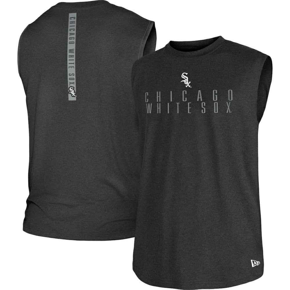 Chicago White Sox Team Muscle Tank Top Heather Black | New Era