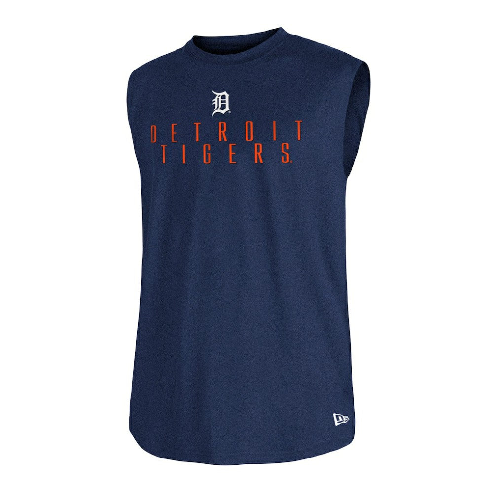 Detroit Tigers Team Muscle Tank Top Heather Navy | New Era