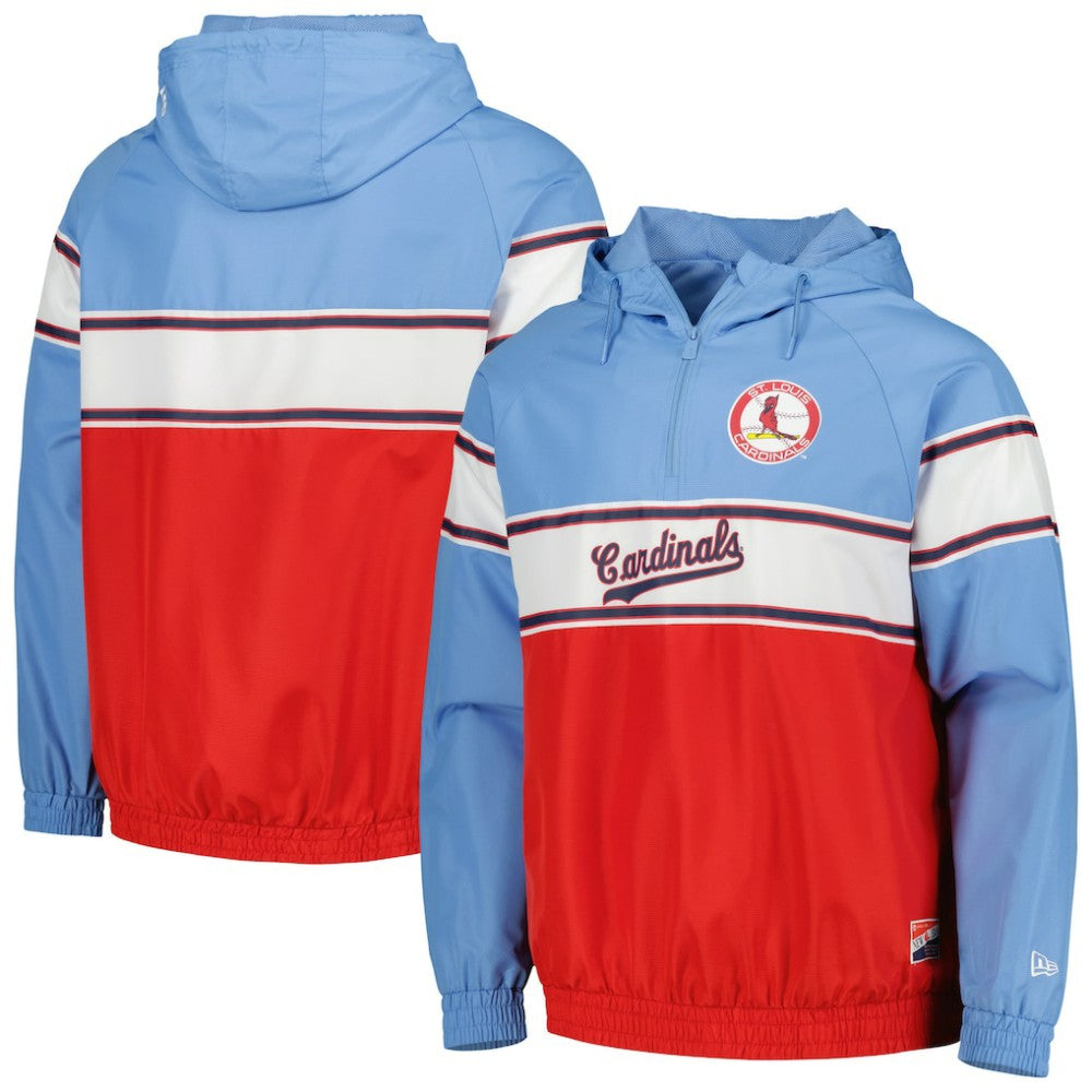 St. Louis Cardinals Ripstop Raglan Quarter-Zip Hoodie Light Blue | New Era