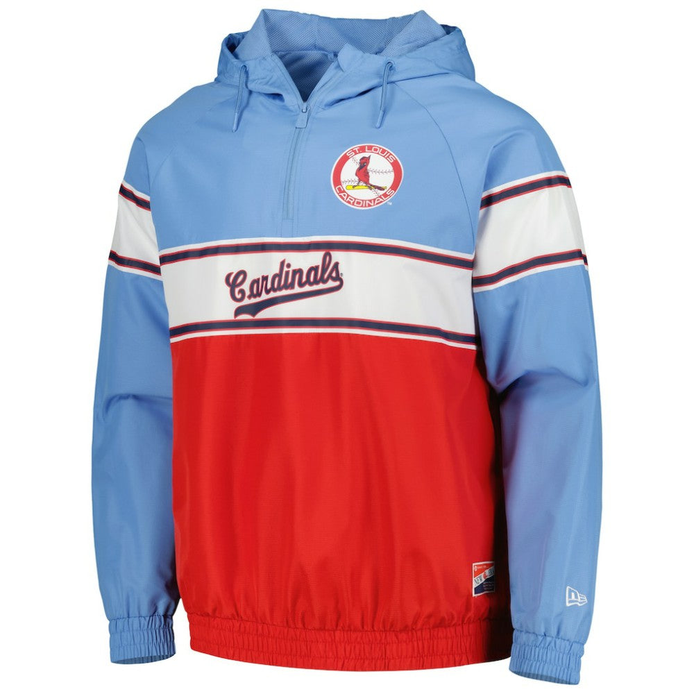 St. Louis Cardinals Ripstop Raglan Quarter-Zip Hoodie Light Blue | New Era