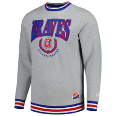 Atlanta Braves Throwback Classic Pullover Sweatshirt Heather Gray | New Era