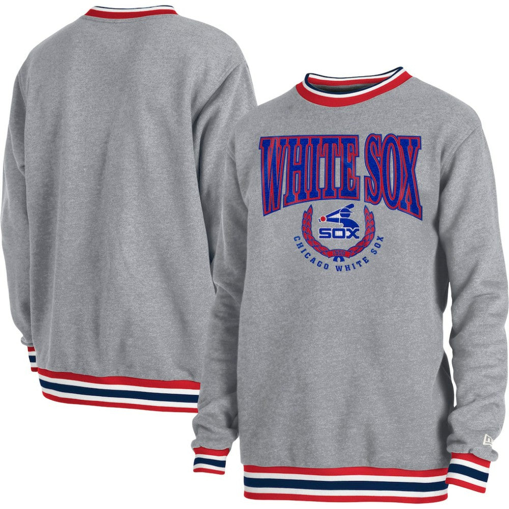 Chicago White Sox Throwback Classic Pullover Sweatshirt Heather Gray | New Era