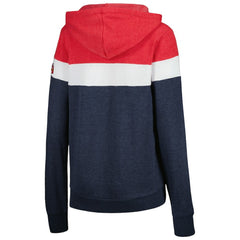 Atlanta Braves Women's Colorblock Full-Zip Hoodie Jacket Heather Navy | New Era