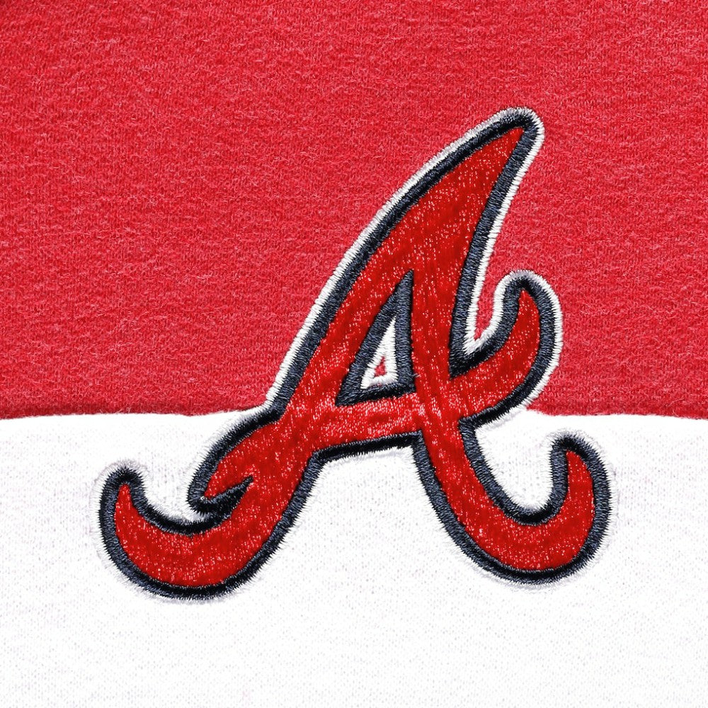 Atlanta Braves Women's Colorblock Full-Zip Hoodie Jacket Heather Navy | New Era