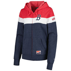 Boston Red Sox Women's Colorblock Full-Zip Hoodie Jacket Heather Navy | New Era